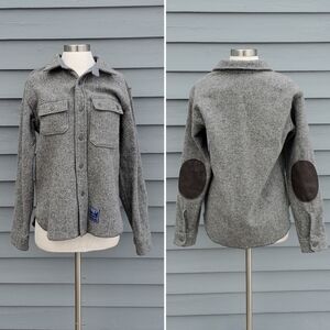 Engineered Garments Faribault Woolen Mills Gray Wool Military Blanket CPO Shirt